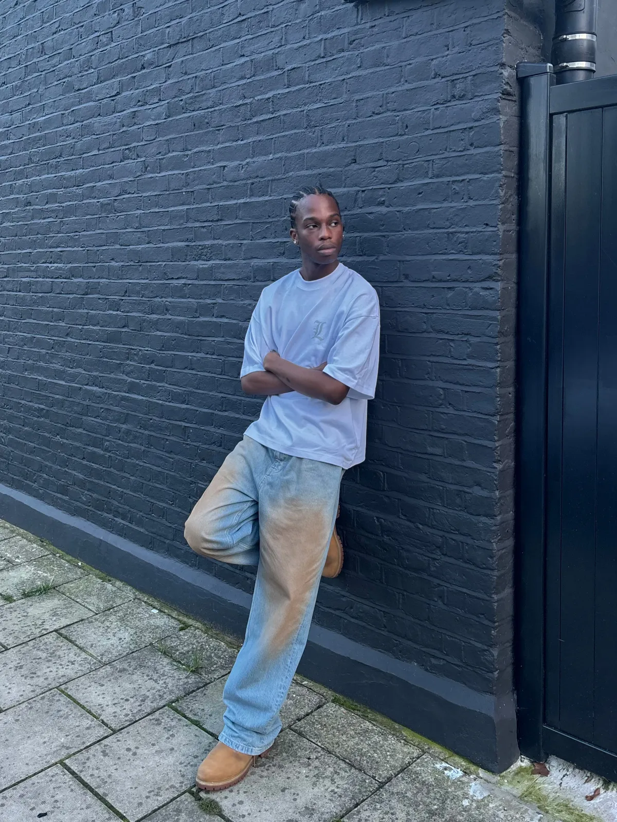 Sand Washed Jeans - Blue