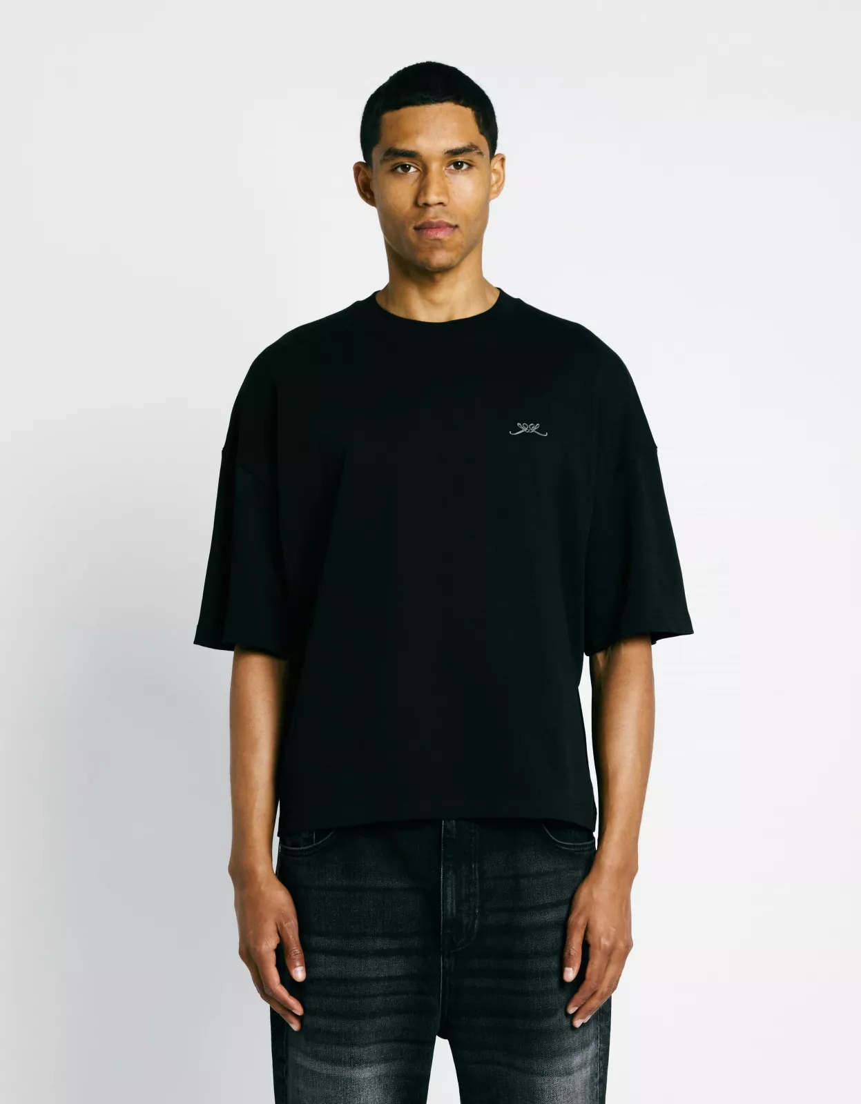 Initial Pin T-Shirt - Black