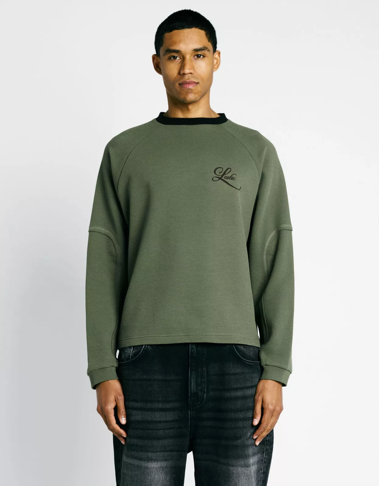 Waffle Longsleeve - Green/Black