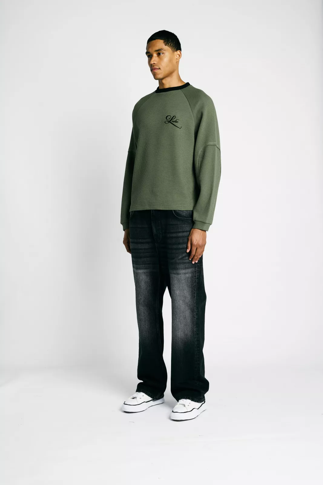 Waffle Longsleeve - Green/Black