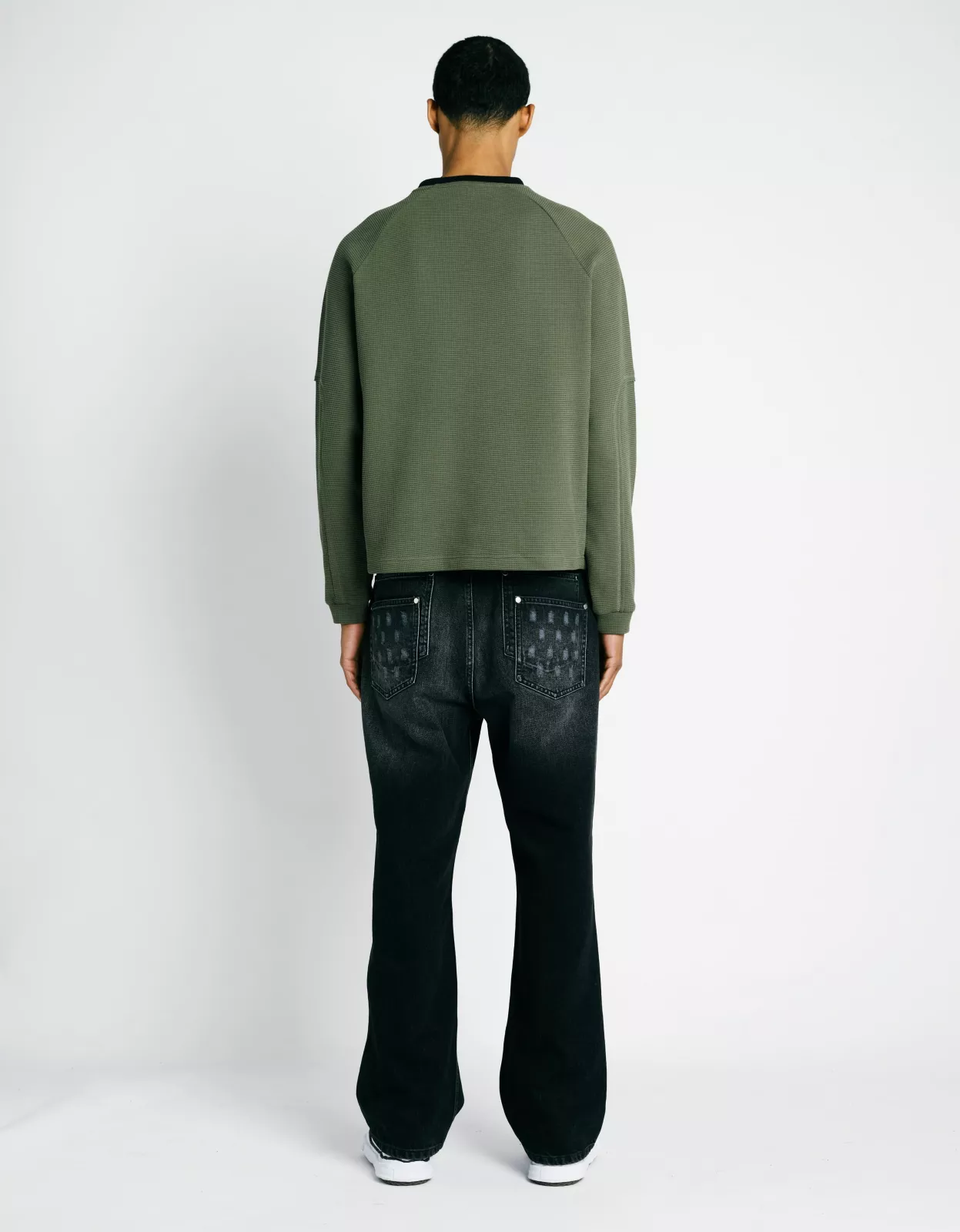 Waffle Longsleeve - Green/Black