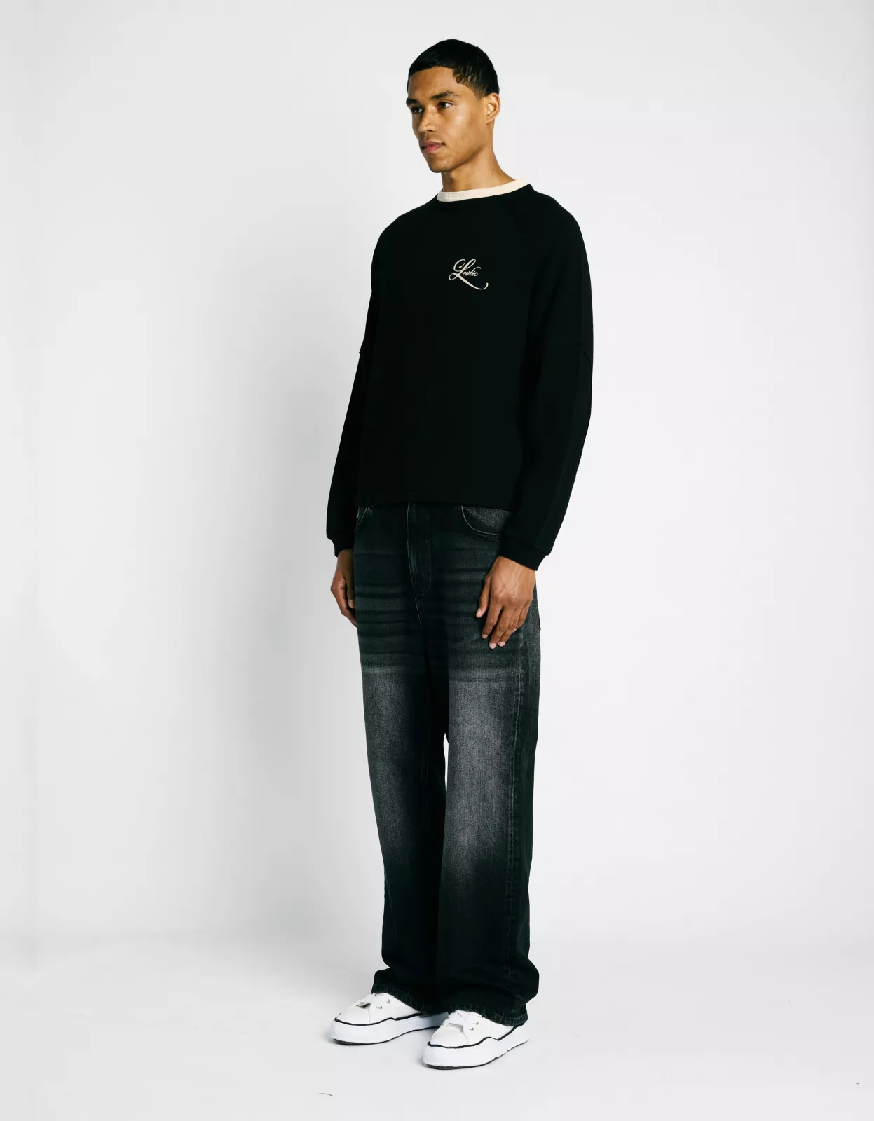 Waffle Longsleeve - Black/Cream