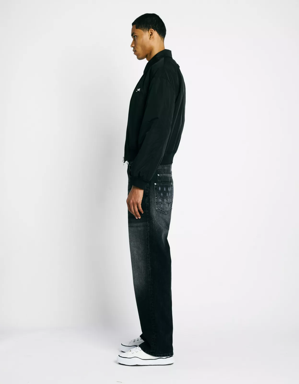 Initial Pin Bomber Jacket - Black