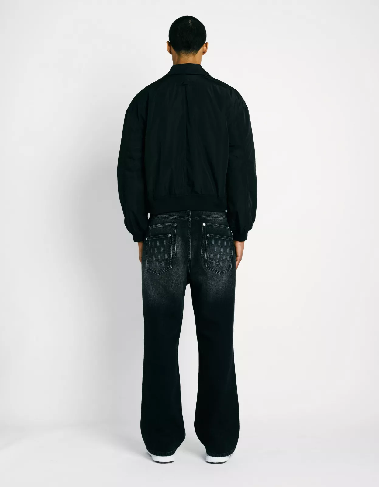 Initial Pin Bomber Jacket - Black