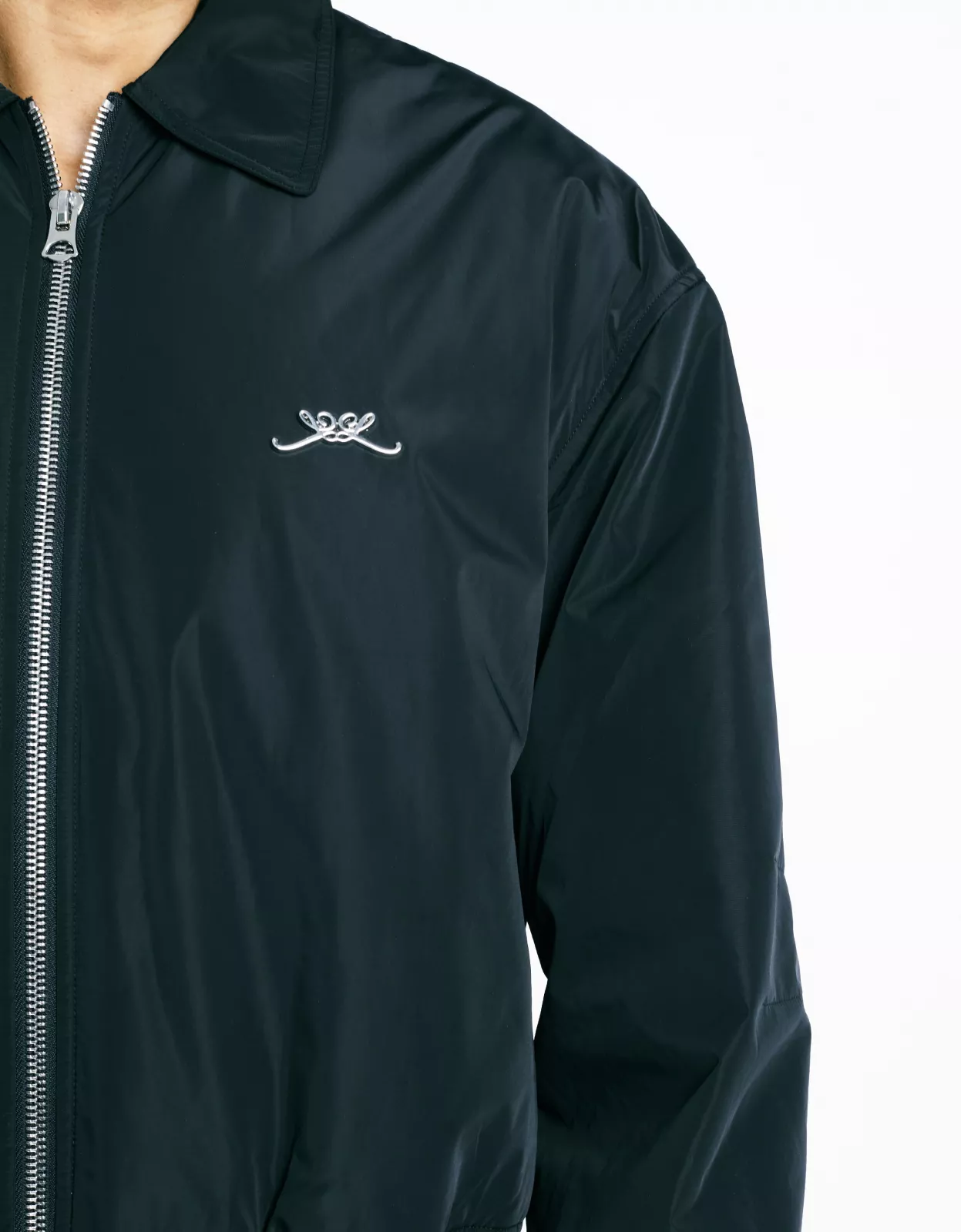 Initial Pin Bomber Jacket - Black