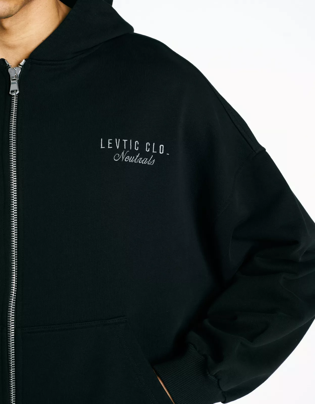 Neutrals Zip Hoodie - Black