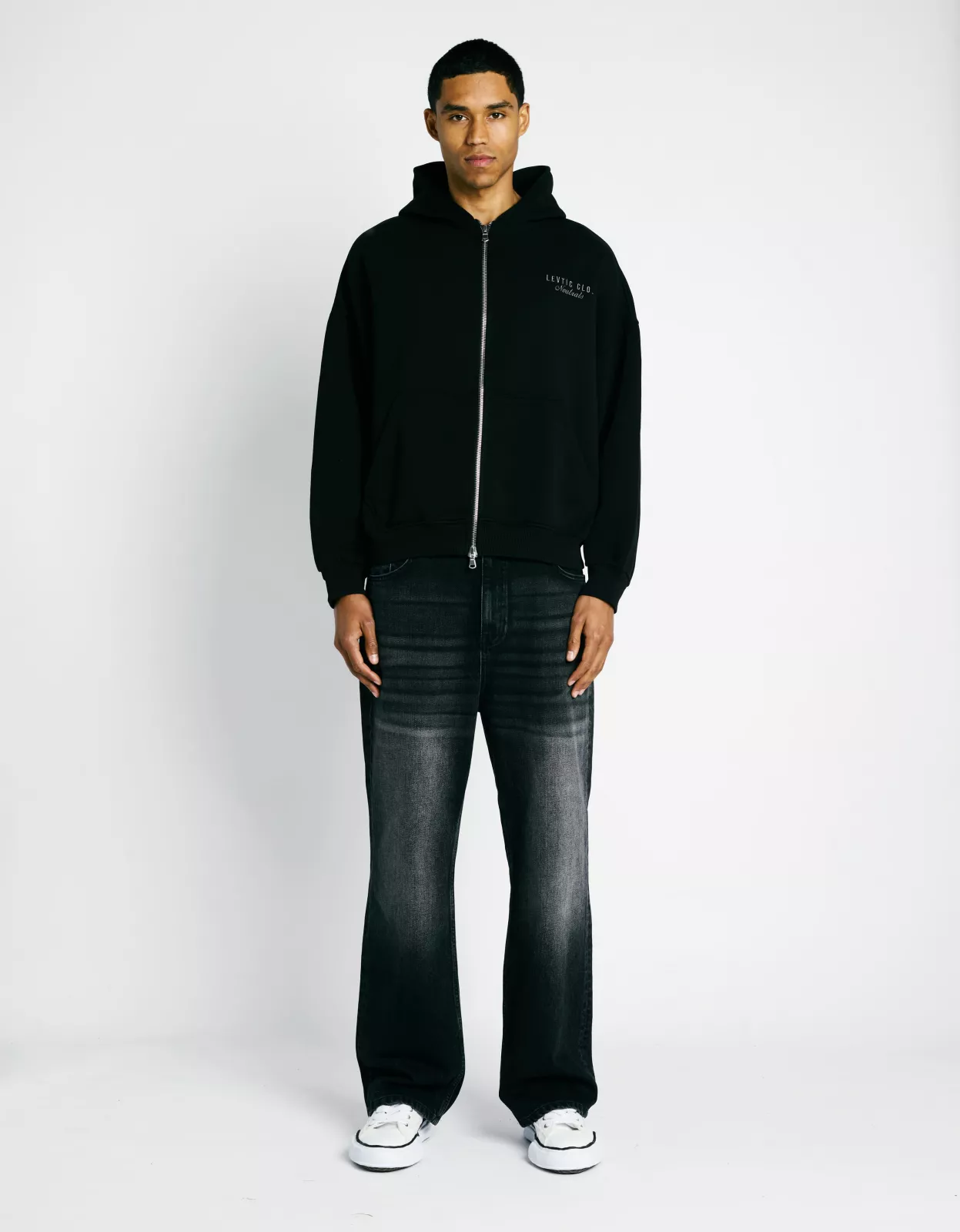 Neutrals Zip Hoodie - Black