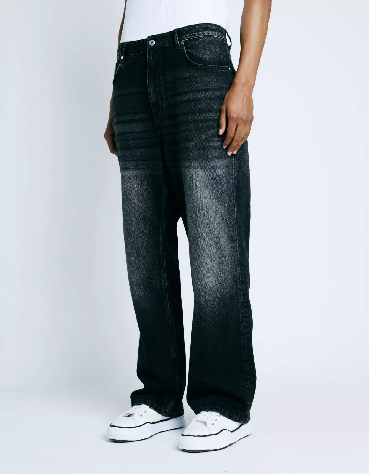 Double Pocket Jeans - Washed Black