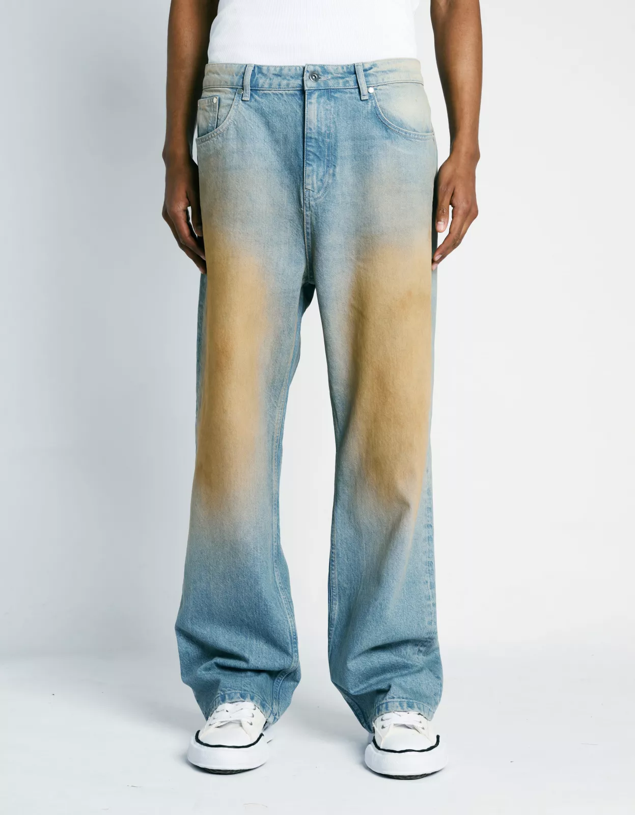 Sand Washed Jeans - Blue