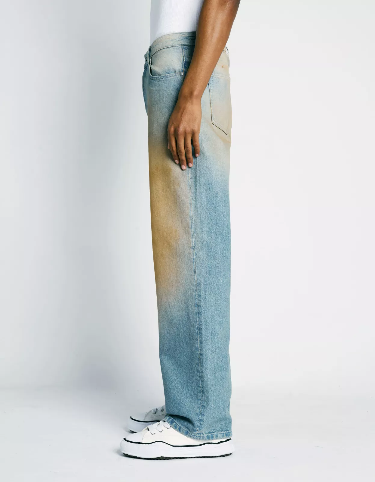 Sand Washed Jeans - Blue