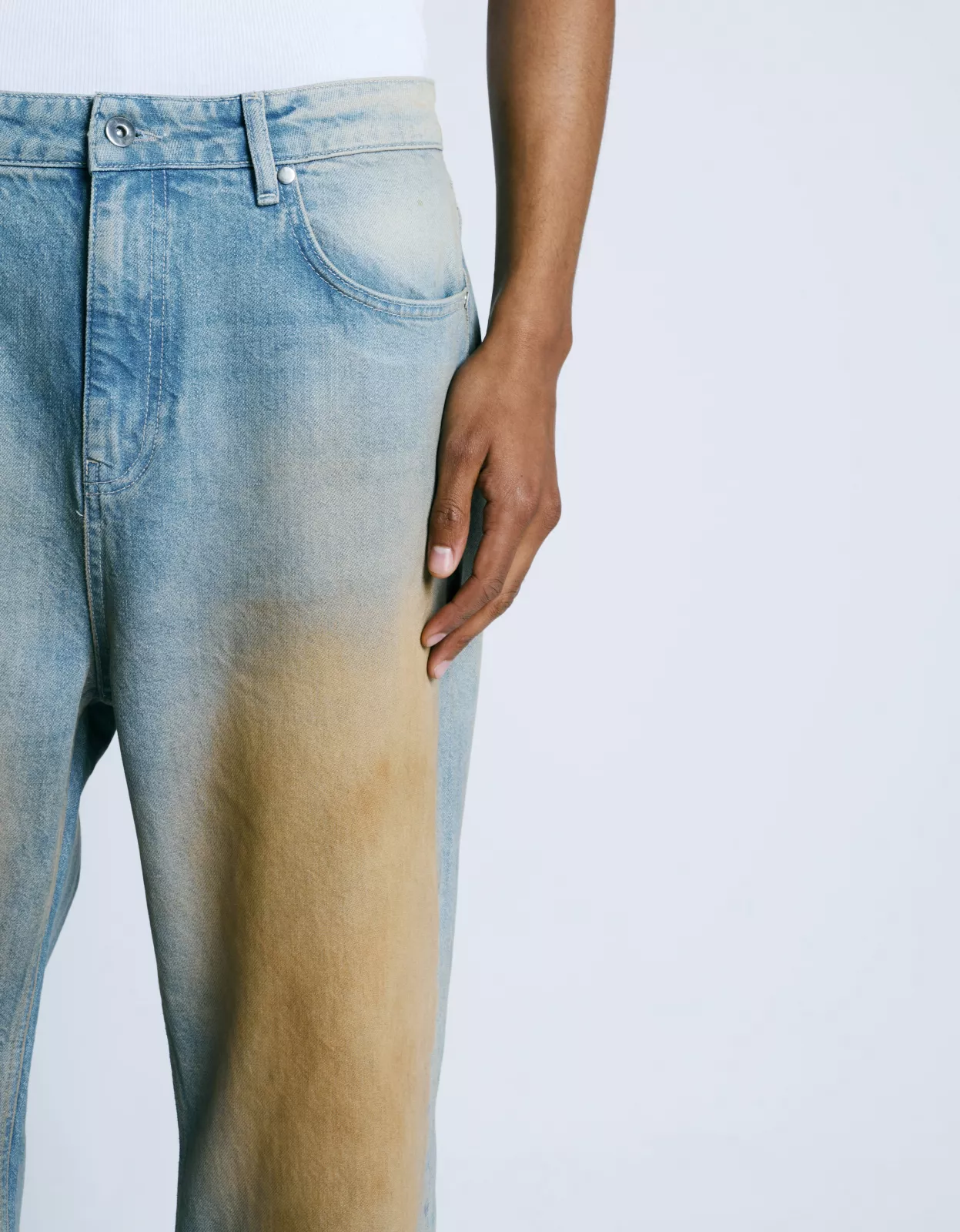 Sand Washed Jeans - Blue