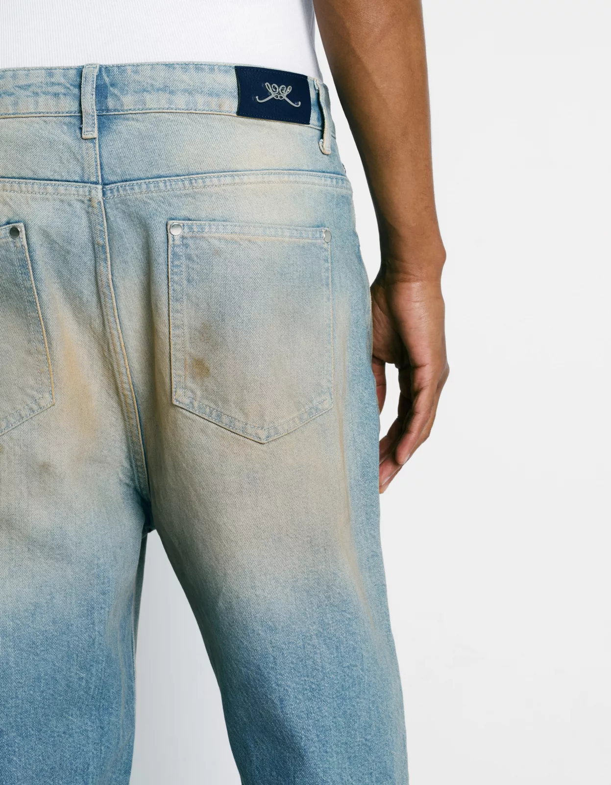 Sand Washed Jeans - Blue